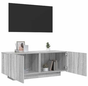 Szürke sonoma színű szerelt fa TV-szekrény 100 x 35 x 40 cm