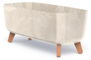 Gracia Case Beton Effect Virágtartó Láda Krémszínű 58 cm