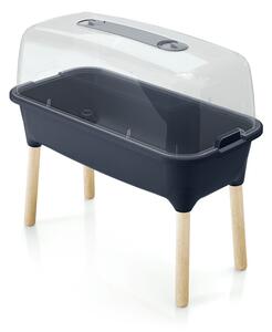 Respana Planter Wood High Set Magaságyás Antracit Fa Lábakkal