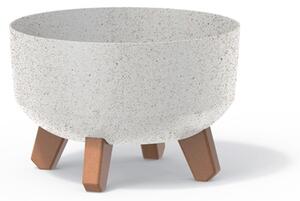 Gracia Low ECO Wood Kaspó Fehér 23,5 cm