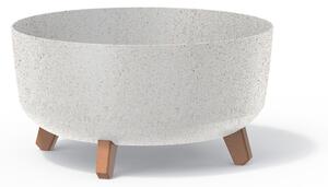 Gracia Low ECO Wood Alacsony Kaspó Fehér 38 cm