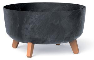 Gracia Low Beton Effect Kaspó Antracit 38 cm