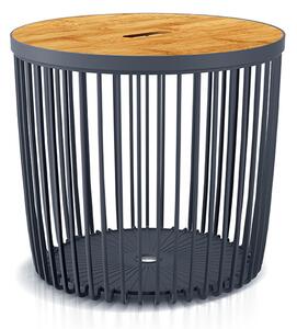 Clubo Multifunkciós Tárolókosár Antracit Fa Tetővel 45 cm