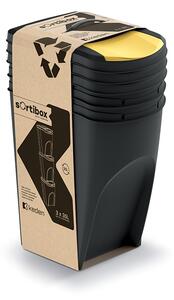 Sortibox 3 Darabos Szelektív Hulladékgyűjtő Rendszer Szett 3x35l Fekete