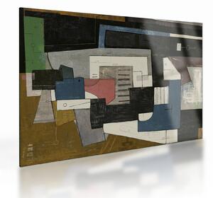 Kép - absztrakció, kubizmus (üvegen) (70x50 cm)
