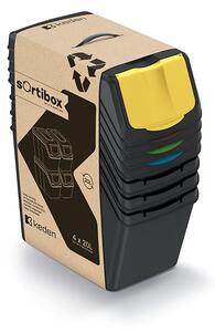 Sortibox 4 Darabos Szelektív Hulladékgyűjtő Rendszer Szett 4x20l Fekete