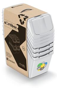 Sortibox 4 Darabos Szelektív Hulladékgyűjtő Rendszer Szett 4x20l Kőszürke