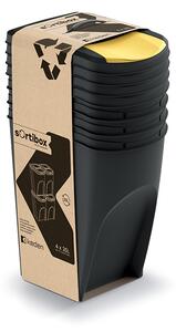 Sortibox 4 Darabos Szelektív Hulladékgyűjtő Rendszer Szett 4x35l Fekete