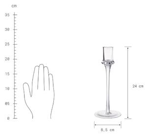 INVISIBLE üveg gyertyatartó 24cm