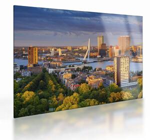 Kép - panoráma Rotterdam, Hollandia (üvegen) (70x50 cm)