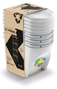 Sortibox 4 Darabos Szelektív Hulladékgyűjtő Rendszer Szett 4x25l Szürke