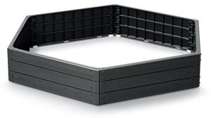 Base Woody Hatszögletű Magaságyás Antracit 148 cm