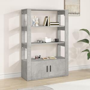 Betonszürke szerelt fa tálalószekrény 80x30x119,5 cm