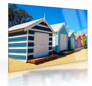Kép - Brighton Beach, Melbourne, Ausztrália (üvegen) (70x50 cm)