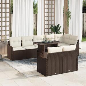 Hálószoba szett párnával 9 pcs Barna Poli rattan