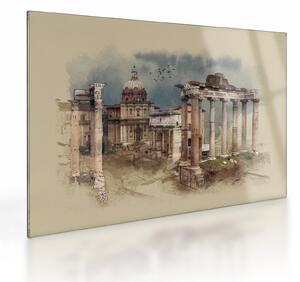 Kép - Forum Romanum, Róma, Olaszország (üvegen) (70x50 cm)