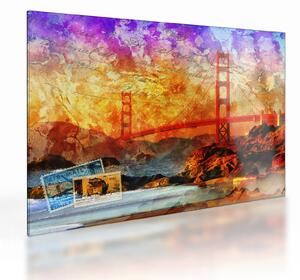 Kép - Golden Gate, San Francisco, Kalifornia (üvegen) (70x50 cm)