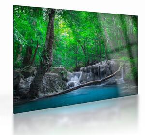 Kép - Erawan vízesés, Kanchanaburi, Thaiföld (üvegen) (70x50 cm)