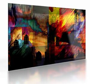 Kép - A város színes absztrakciója (üvegen) (70x50 cm)