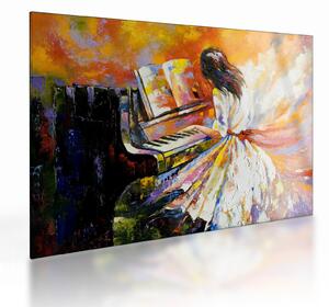 Kép - Egy nő zongorázása (üvegen) (70x50 cm)