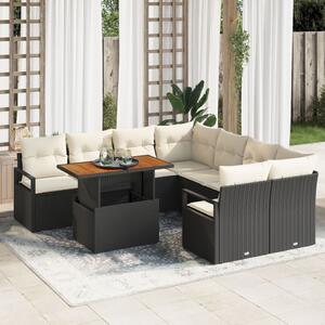 Kert étkező szett 9 pcs Fekete és Krém 100 x 55 x 73 cm