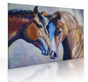 Kép - szerelmes lovak (üvegen) (70x50 cm)