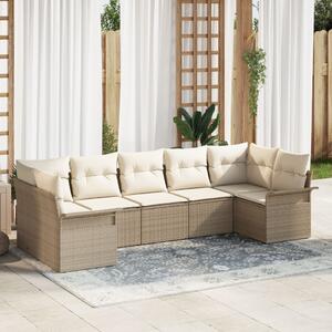 Kerti Kanapé Szett párnával tárolóval 7 pcs Bézs Poli rattan