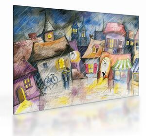 Kép - esős este (üvegen) (70x50 cm)