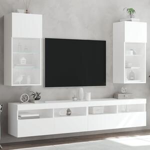2 db fehér TV-szekrény LED-világítással 40,5 x 30 x 90 cm