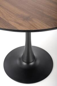 ECLIPSE fekete étkezőasztal diófa lappal 90x90