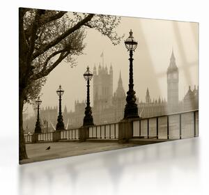 Kép - London a ködben, Anglia (üvegen) (70x50 cm)