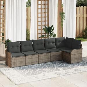 VidaXL 6 részes kerti kanapé szett párnákkal szürke poly rattan, vidaXL 2 üléses kerti kanapé tárolóval és párnákkal szürke poly rattan