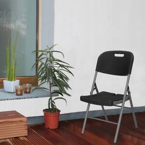 Összecsukható, hordozható műanyag szék - fekete