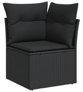 Kerti Kanapé Szett párnával tárolóval 7 pcs Fekete polirattan