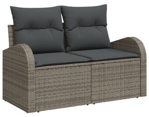 Kanapé Szett párnával tárolóval 6 pcs Szürke polirattan