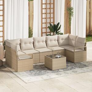 Kerti Kanapé Szett párnával tárolóval 8 pcs Beige és krém