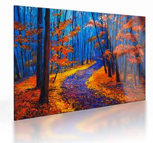 Egy őszi erdő képe (üvegen) (70x50 cm)