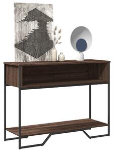 Barna tölgyszínű szerelt fa dohányzóasztal 100x35x74,5 cm