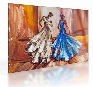 Kép - táncos, olajfestmény (üvegen) (70x50 cm)
