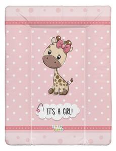 Babastar puha pelenkázó lap 50*70 cm - It&#039;s a girl ! zsiráf rózsaszín