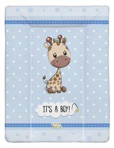 Babastar puha pelenkázó lap 50*70 cm - It&#039;s a boy ! zsiráf kék