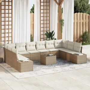 Kerti Kanapé Szett párnával 10 pcs Beige és krém Polyrattan
