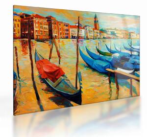 Kép - Velencei kikötő (üvegen) (70x50 cm)