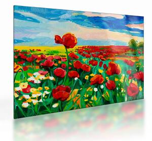 Kép egy mező mákkal (üvegen) (70x50 cm)