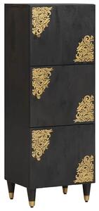 Magasfiú polcokkal Fekete 40 x 33 x 110 cm Tömör Mangófát