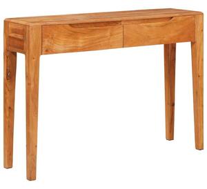 Konzolasztal fiókkal Barna 110 x 30 x 80 cm Tömör Akácfa