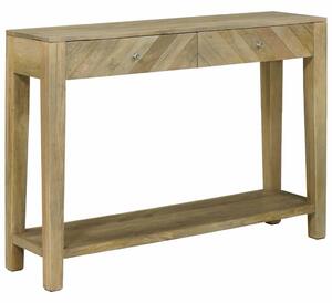 Konzolasztal Természetes szürke 110 x 30 x 80 cm Tömör Mangófát