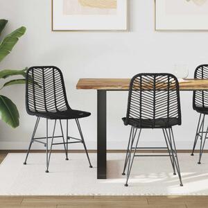 Étkezőszék 2 pcs Rattan és Vas Fekete 44,5 x 54,5 x 85 cm