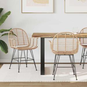 Étkezőszék 2 pcs Rattan és Vas Természetes 57 x 55 x 85 cm