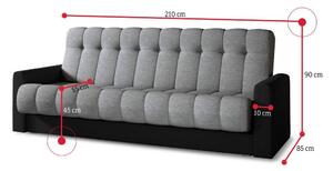 GARNET ágyazható kárpitozott kanapé, 210x90x85, sawana 14/soft 17